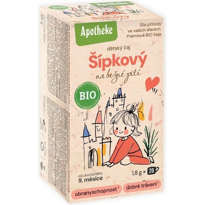 Apotheke BIO Dětský šípkový čaj nálevové sáčky 20 x 1,8 g