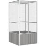 vidaXL Клетка за птици сива 111x107x211, 5 см поцинкована стомана (171551)