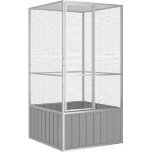 vidaXL Клетка за птици сива 111x107x211, 5 см поцинкована стомана (171551)