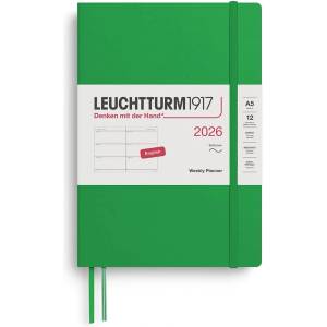 Leuchtturm1917 372740 Weekly Calendar Medium (A5) 2026, Softcover, Spring Leaf, English (372740)