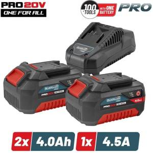 Bormann Комплект батерии с бързо зарядно Bormann Pro BBP9944, 20 V, 2 х 4 Ah (083221) (083221)