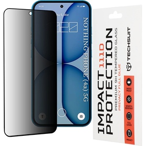 Techsuit Стъклен протектор за Nothing Phone (4a) - 111D Privacy Full Glue - Techsuit - Черен