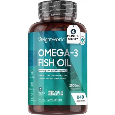 WeightWorld Omega-3 Fish Oil, 240 софтгел капсули, Weight World (124017 WW)
