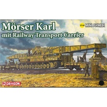 Dragon Model Kit military 14132 Morser Karl mit Railway Transporter Carrier 1:144