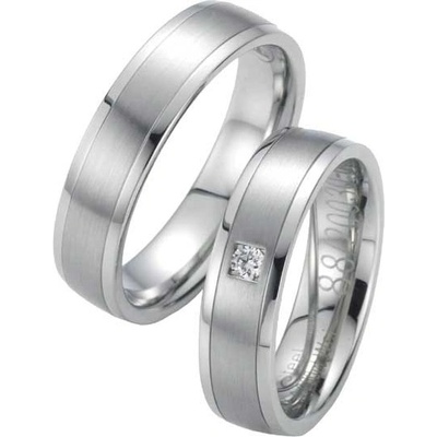Snubní prsteny ocelové s diamantem ST20030