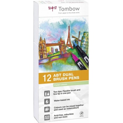 Fixy Tombow - oboustranné 12 ks - Pastels TABT-12P-2