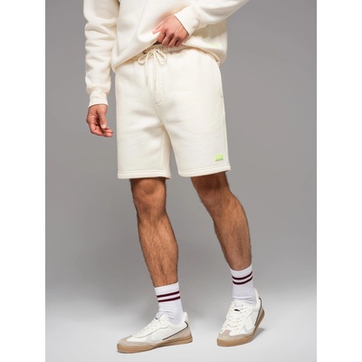 Ombre Clothing Унисекс спортни шорти с ребрест пояс - кремави V2 OU-SRBC-0101 Ombre Clothing Ombre Clothing | Byal Bezhov | МЪЖЕ | M/L