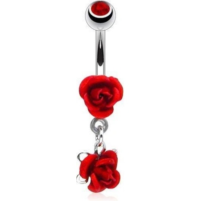 Šperky4U piercing do pupíku růžičky WP01036-R