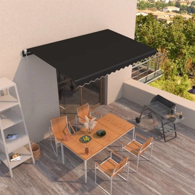 VidaXL Automatická zatahovací markýza 400 x 350 cm antracitová