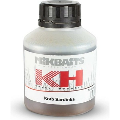 Mikbaits Booster Krvavý Hunaček Krab/Sardin 250 ml