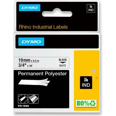 Dymo Rhino 18484 - originální polyesterová páska - černo-bílá, 19 mm x 5,5 m