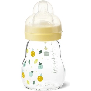 MAM Бебешко стъклено шише MAM - Feel Good, 170 ml, жълт, плодове (100018895/BG693076 ) - baby