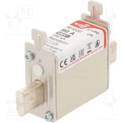 DF ELECTRIC 371060 Pojistka: tavná; 80A; 690VAC; 440VDC; gS; keramická; NH000