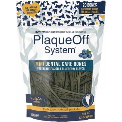 ProDen PlaqueOff Mini Dental Bones zeleninové s príchuťou čučoriedky 340 g