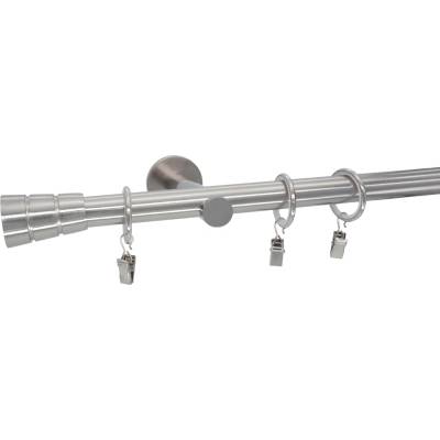 KovovégarnýžeCZ Sotra modern 19 mm Jednořadá Kroužky s háčky nerez 180 cm
