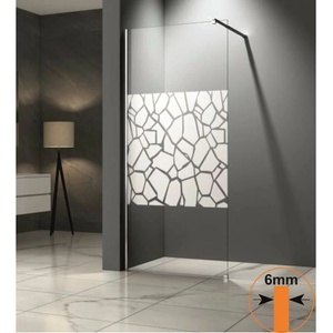 Inter Ceramic душ параван Walk-In, хромиран профил - прозрачно стъкло + бели елементи 80x200 см (113C/80)