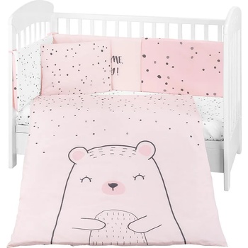 KikkaBoo Бебешки спален комплект 6 части 70/140 Bear with me Pink (41101060120)