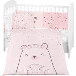 KikkaBoo Бебешки спален комплект 6 части 70/140 Bear with me Pink (41101060120) - salemax