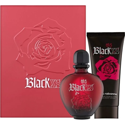 Paco Rabanne Black XS for Her Подаръчен комплект, Тоалетна вода 50ml + Мляко за тяло 100ml (Metal Box), Жени