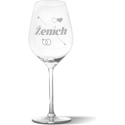Sablio Pohár na víno Ženích šíp 490 ml