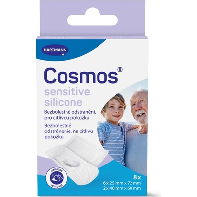 Cosmos Sensitive Silicone 2 velikosti ultra jemná náplast 8 ks