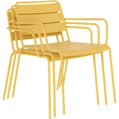 Carmen Метален градински стол saki - жълт (3535119)