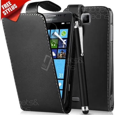 Samsung Ativ S I8750 Flip Калъф Черен +Скрийн Протектор и Стилус