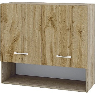 ИРИМ Горен шкаф с две врати и ниша Сити АРДД-8 дъб сонома арвен / дъб дакота 80 см