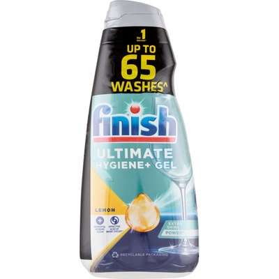Finish Ultimate Hygiene+ Gel Lemon Гел за машинно миене на съдове 65 съда 1300ml (3308591)