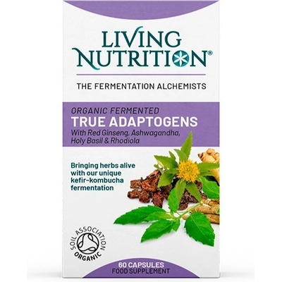 Living Nutrition Fermentovaná směs bylin True Adaptogens 60 kapslí