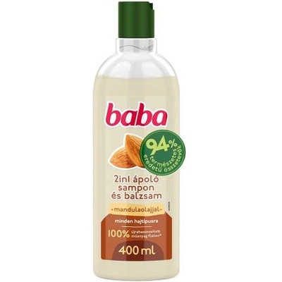 Baba Бебешко 2в1 Шампоан и Балсам с Бадемово Масло за Всички Типове Коса 400ml (8710447462737)