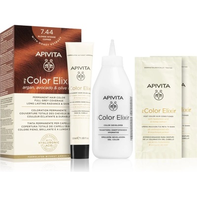 APIVITA My Color Elixir боя за коса без амоняк цвят 7.44 Blonde Intense Copper