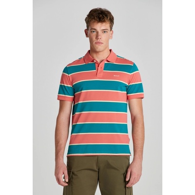 Gant Stripe pique SS Polo modré