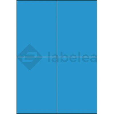 Labelea Samolepiace etikety 105x148 mm farebné papierové, na hárku A4, pre laserovú a atramentovú tlač, Farba etikiet Modrá, Počet hárkov v balení 100 EPY105148PB004S