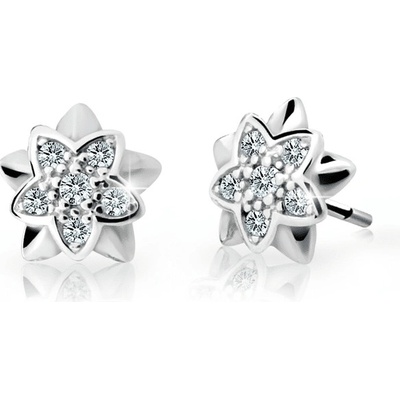 Zodiax zlaté dívčí náušnice v bílém zlatě 1708 šroubek růžová světlá růžová