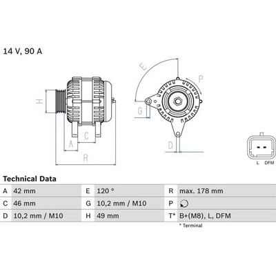 BOSCH 0 986 048 911 generátor (0986048911)