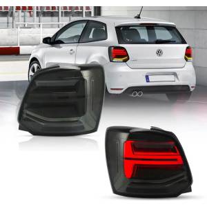  Диодни стопове за VW POLO (2009-2017) GTI / R look с бягащ мигач - опушени