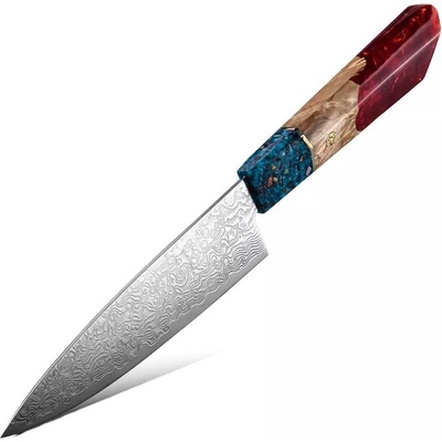 IZMAEL Damaškový kuchynský nôž Saltama Paring/Červená 13.5 cm