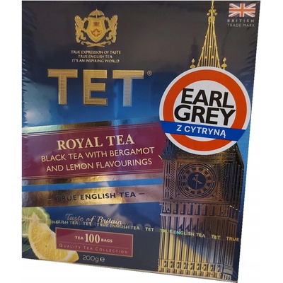TET Royal Tea čierny čaj s bergamotom a citrónom 100 vrecúšok
