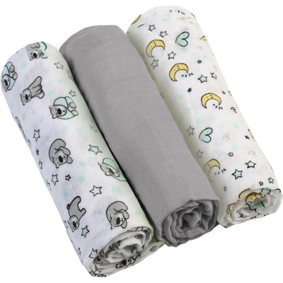 BabyOno Diaper Super Soft Grey 70 x 70 cm 3 ks