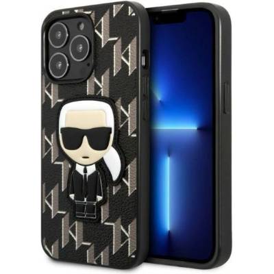 KARL LAGERFELD Кейс Karl Lagerfeld KLHCP13LPMNIKBK за iPhone 13 Pro / 13 6.1", твърд, черен / черен, Monogram Ikonik Patch (KF001322-0)