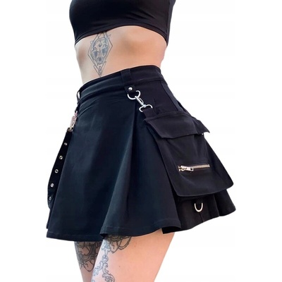 GOTH29 sexy sukňa s opaskom a vreckom