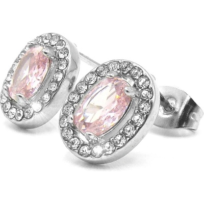 Steel Jewelry náušnice DÁMSKÉ RŮŽOVÉ Chirurgická ocel NS240120