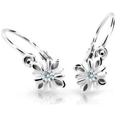 Cutie Diamonds dětské kytičkové náušnice z bílého zlata s diamanty C2261-10-10-X-2-D