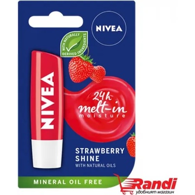 Nivea Балсам за устни ягода Nivea 4, 8гр