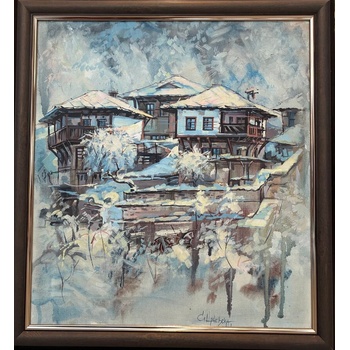 Зимен пейзаж с възрожденски къщи