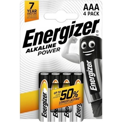 Energizer Батерии алкални Energizer Alkaline Power (E300788700), AAA, LR03, 1.5V, 4бр. в опаковка (E300788700)