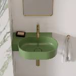 Omnires Lavoar suspendat Omnires Ovo M+ finisaj verde mat 55.5 cm stanga (OVO555UWLOL)