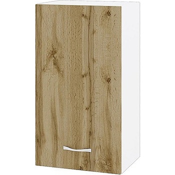 ИРИМ Горен шкаф с врата и рафт Сити БДД-2 бяло гладко / дъб дакота 40 см