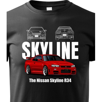Dětské tričko Nissan Skyline R34 Černá Canvas Bezvatriko.cz 2328